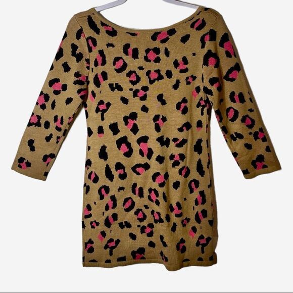 Takeout || Tan Cheetah Print Sweater Dress || Medium - Picture 2 of 4